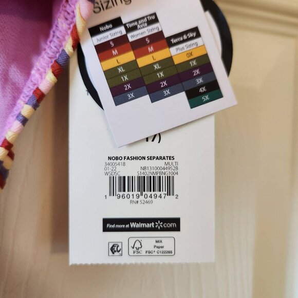 No Boundaries Women's High-Waisted Striped Bikini Bottom Size XL - Picture 4 of 7